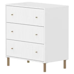 Saga Kommode mit 3 Schubladen mit Rillen und Eiche Füßen^FLEXA Outlet