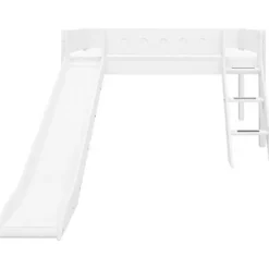 White Halbhohes Bett mit Schrägl. und Rutsche^FLEXA Discount
