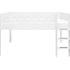 White Halbhohes Bett mit senkrechter Leiter^FLEXA Outlet