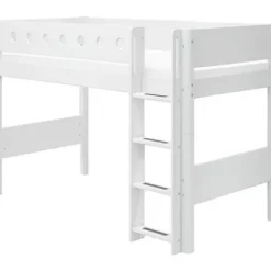 White Mittelhohes Bett mit senkrechter Leiter^FLEXA Best