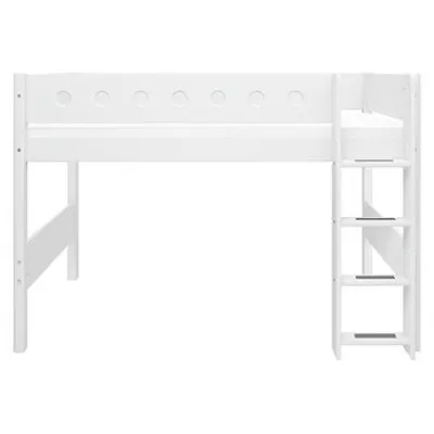 White Mittelhohes Bett mit senkrechter Leiter^FLEXA Best
