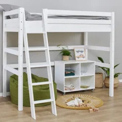 ECO Luxury Hochbett 90x200cm mit Lattenrost und Schrägleiter^Hoppekids Clearance