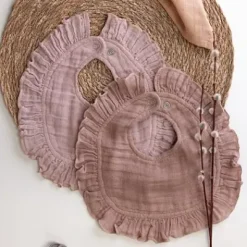 Sabberlätzchen 2er Set Musselin rose/braun^Sebra Clearance