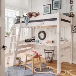 Hochbett 90 x 200 cm Kiefer lasiert 1072-30^Tobykids New